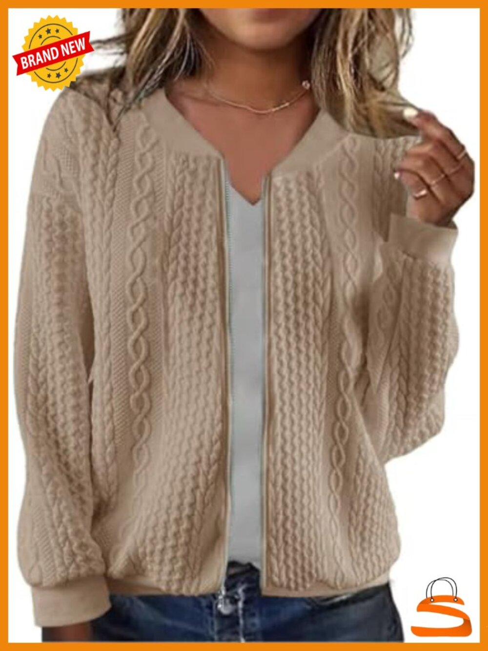 Women's Zip Up Sweatshirt Jacket Stand Collar Casual Coat with Pockets